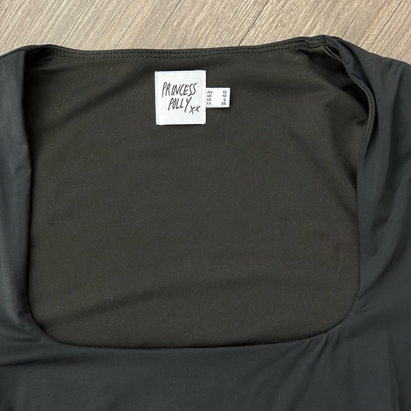 Princess Polly Back In Time Long Sleeve Mini Dress Black - Size 6 - Picture 2 of 5